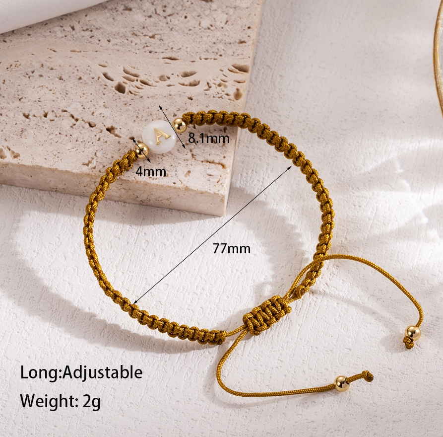 Copper 18K Gold Plated IG Style Basic Letter Knitting Bracelets display picture 6