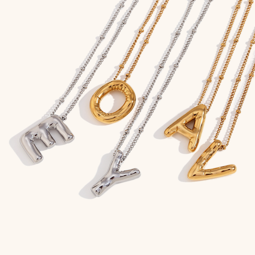 Ig Style Simple Style Letter Stainless Steel Plating 18k Gold Plated Pendant Necklace display picture 5